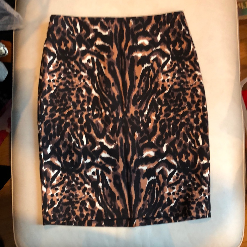 Talbots leopard print pencil skirt